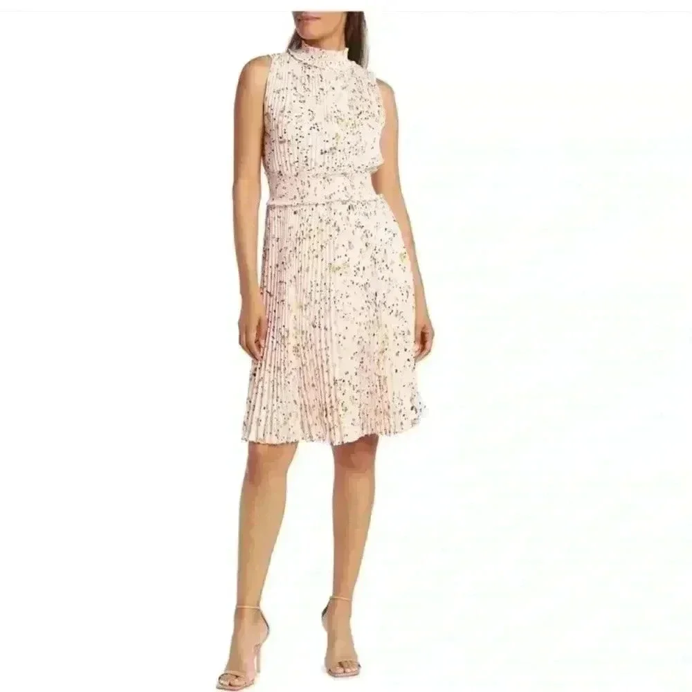 Nanette Lepore Pleated Confetti Midi Dress 8
